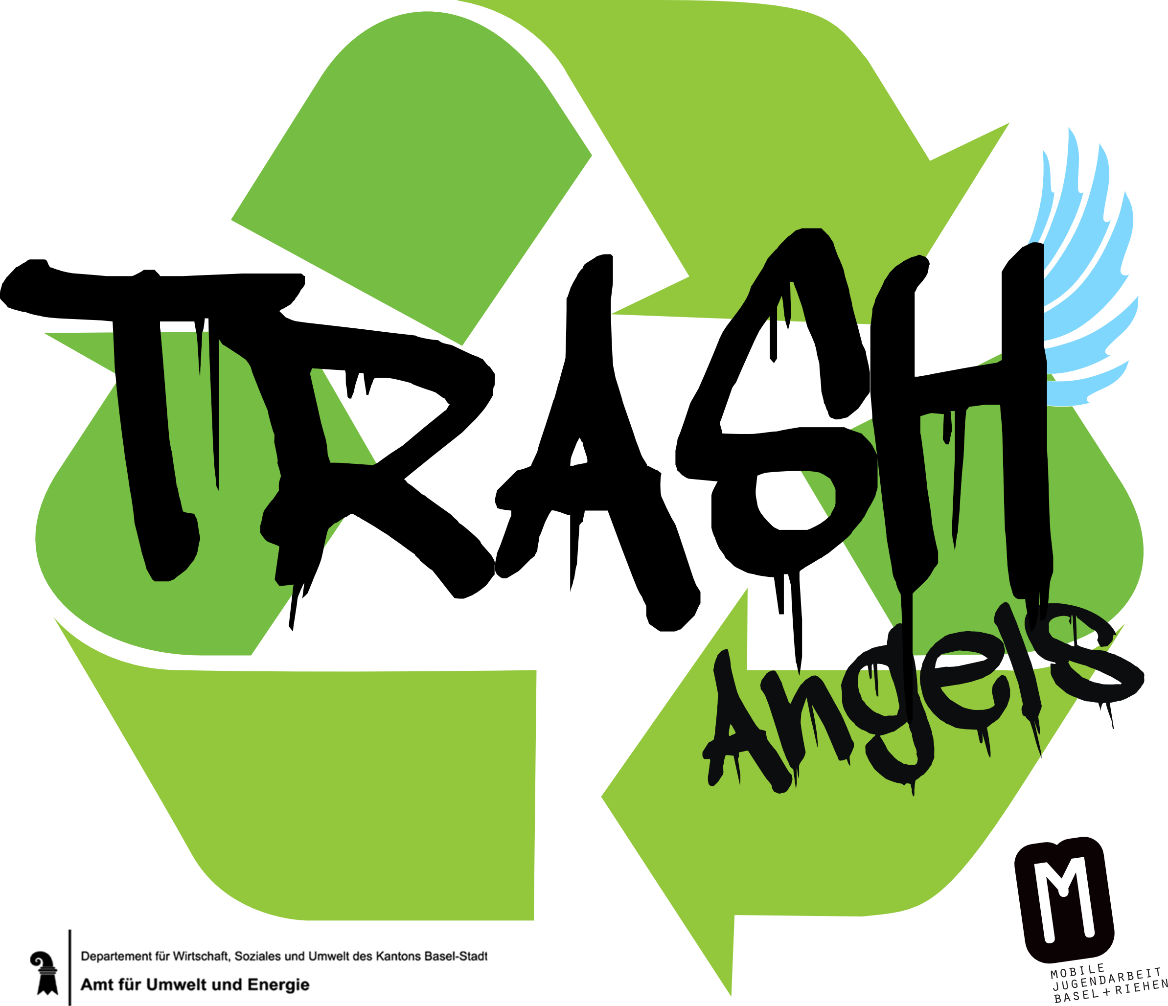 Trash Angels mit Recyclingzeichen Logo